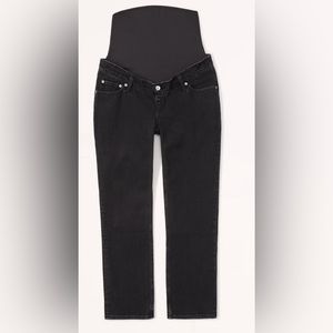Abercrombie maternity black ankle straight pants